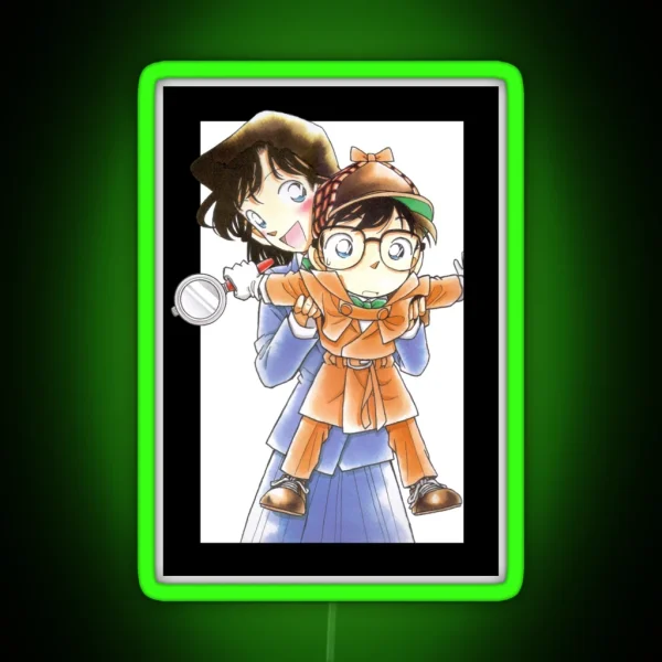 Detective Conan Edit Conan And Ran RGB Neon Sign