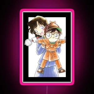 Detective Conan Edit Conan And Ran RGB Neon Sign