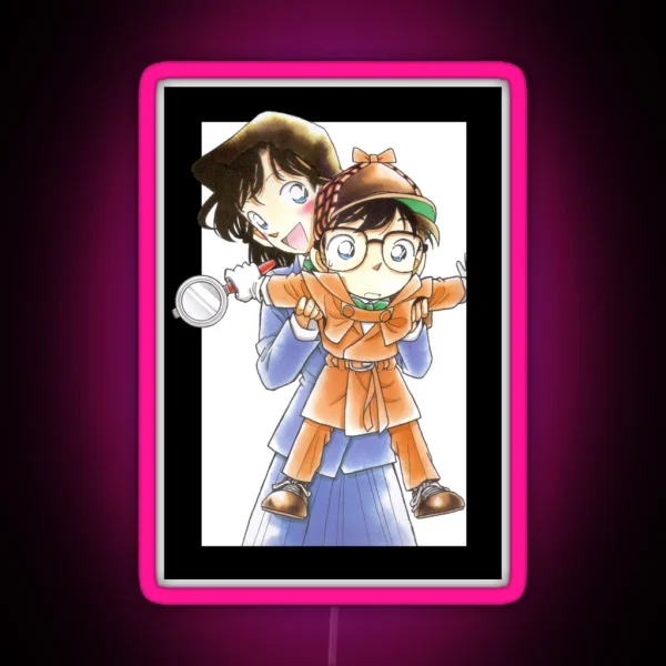 Detective Conan Edit Conan And Ran RGB Neon Sign