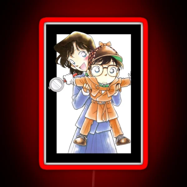 Detective Conan Edit Conan And Ran RGB Neon Sign