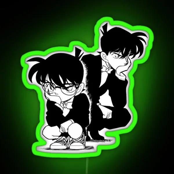 Detective Conan Edit Conan And Shinichi RGB Neon Sign