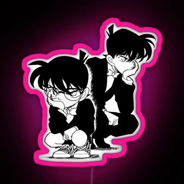 Detective Conan Edit Conan And Shinichi RGB Neon Sign