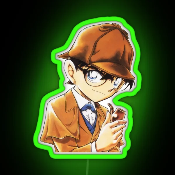 Detective Conan Edit Conan Dressed As Holmes RGB Neon Sign
