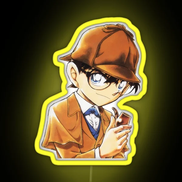 Detective Conan Edit Conan Dressed As Holmes RGB Neon Sign