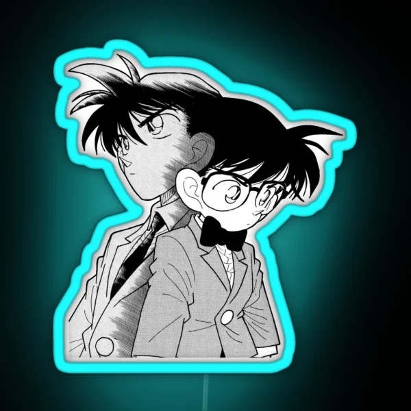 Detective Conan Edit Conan Edogawa And RGB Neon Sign