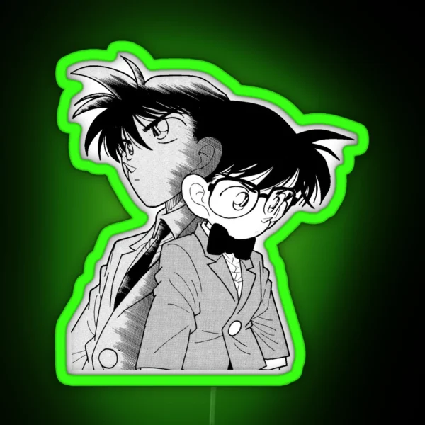 Detective Conan Edit Conan Edogawa And RGB Neon Sign