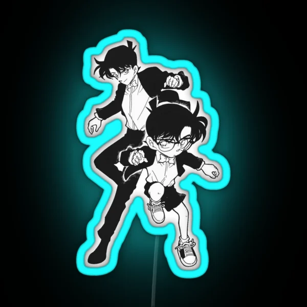 Detective Conan Edit Shinichi And Conan RGB Neon Sign
