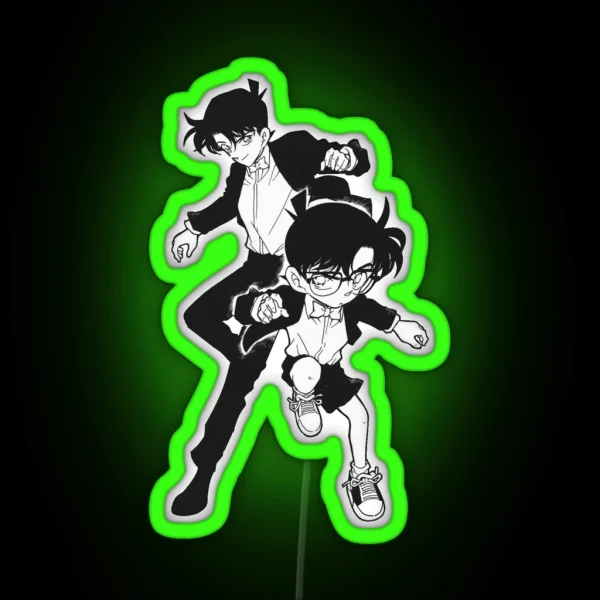 Detective Conan Edit Shinichi And Conan RGB Neon Sign