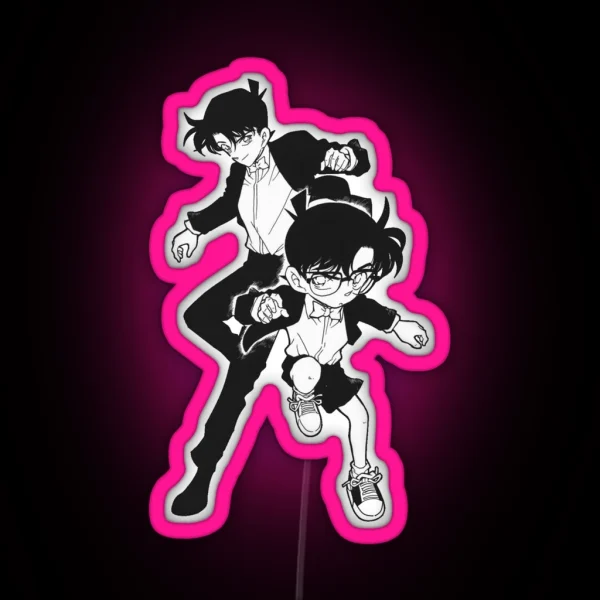 Detective Conan Edit Shinichi And Conan RGB Neon Sign