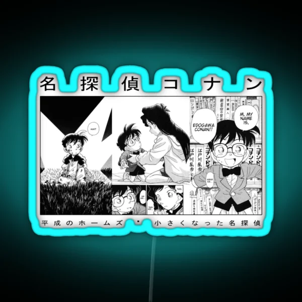 Detective Conan Manga Design Classic RGB Neon Sign