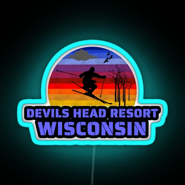 Devils Head Resort Wisconsin Usa Winter Ski RGB Neon Sign