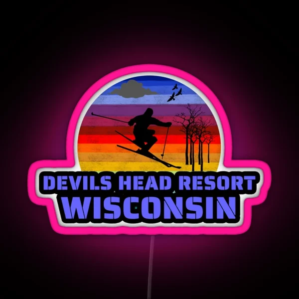 Devils Head Resort Wisconsin Usa Winter Ski RGB Neon Sign