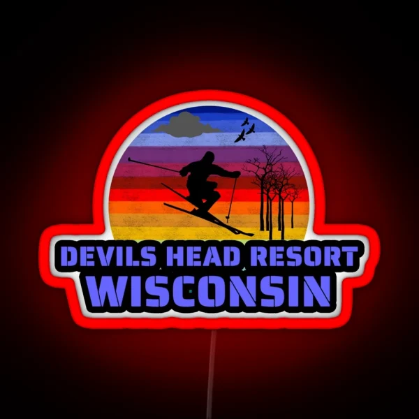 Devils Head Resort Wisconsin Usa Winter Ski RGB Neon Sign