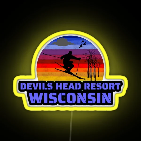 Devils Head Resort Wisconsin Usa Winter Ski RGB Neon Sign