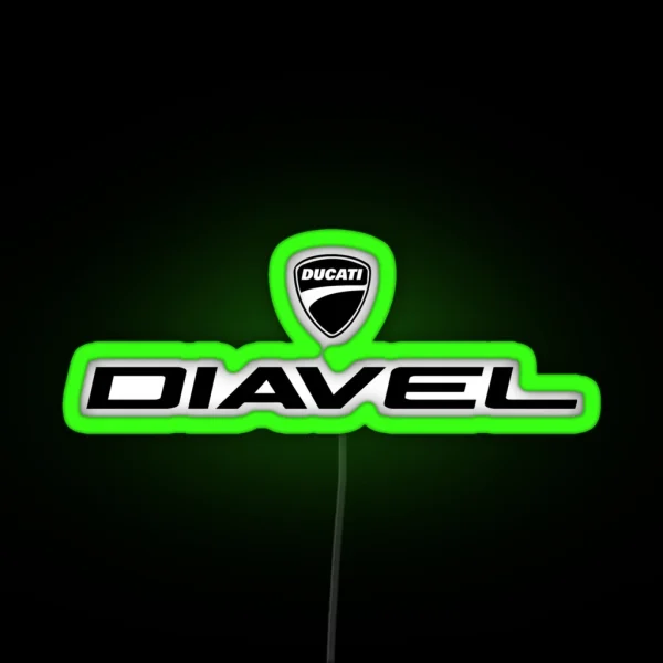 Diavel Ducati Black Text RGB Neon Sign
