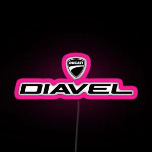 Diavel Ducati Black Text RGB Neon Sign