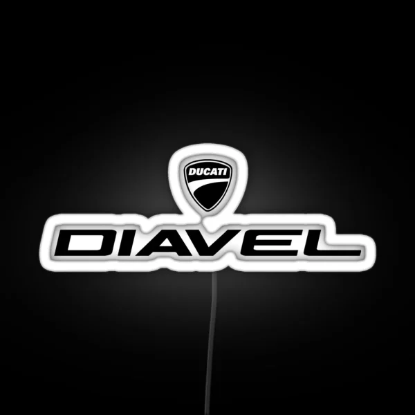 Diavel Ducati Black Text RGB Neon Sign