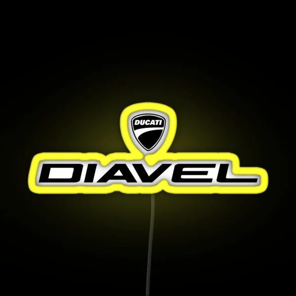 Diavel Ducati Black Text RGB Neon Sign