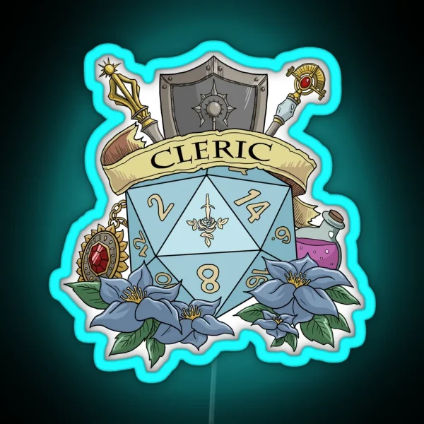 Dice Cleric RGB Neon Sign