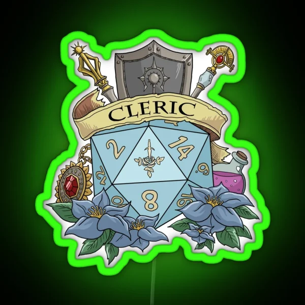 Dice Cleric RGB Neon Sign