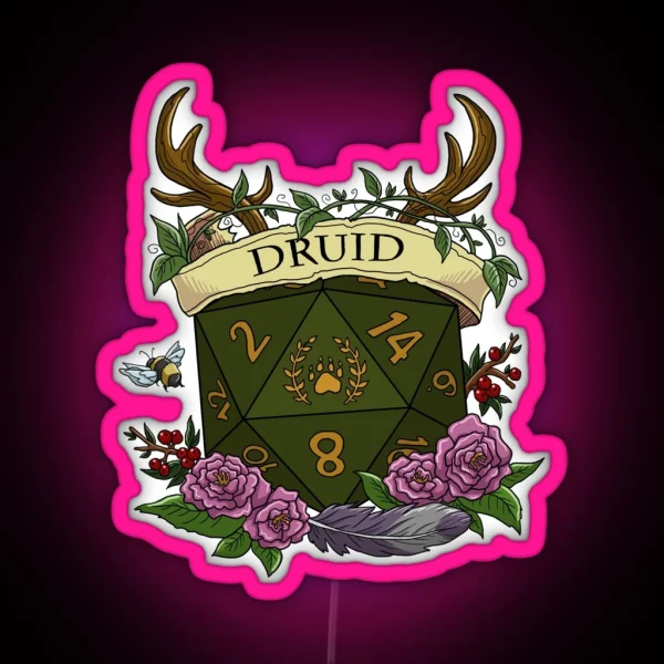 Dice Druid RGB Neon Sign