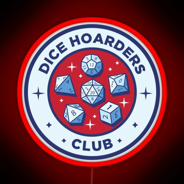 Dice Hoarders Club RGB Neon Sign