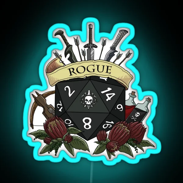 Dice Rogue RGB Neon Sign