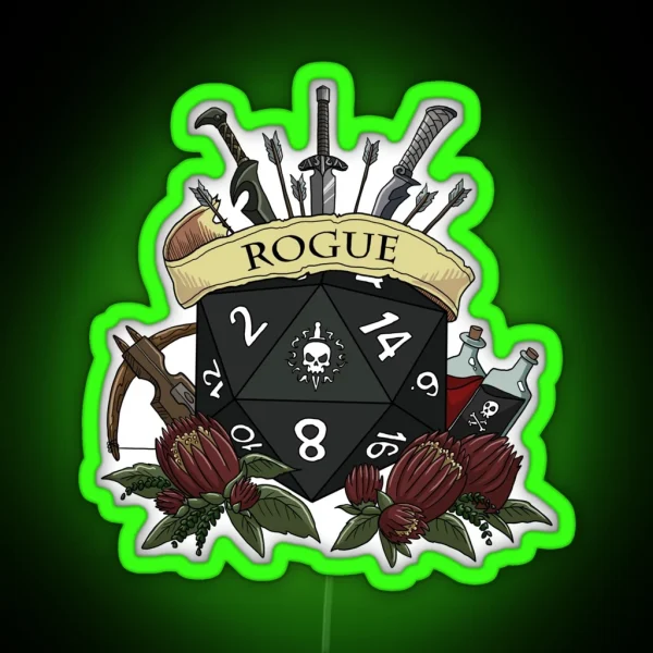Dice Rogue RGB Neon Sign
