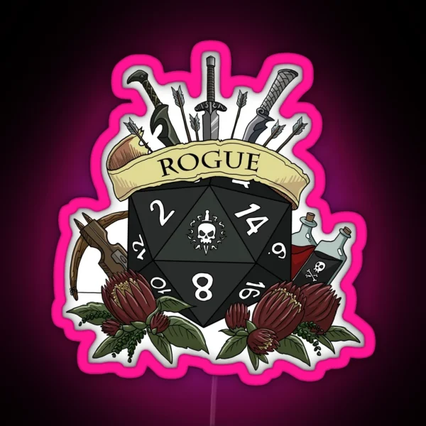 Dice Rogue RGB Neon Sign