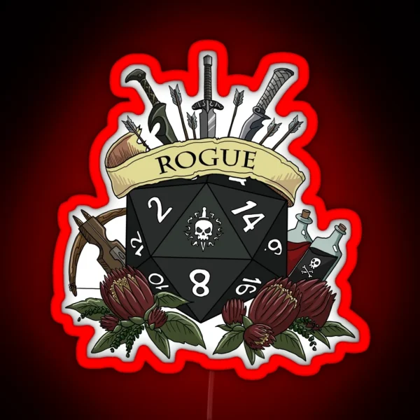 Dice Rogue RGB Neon Sign
