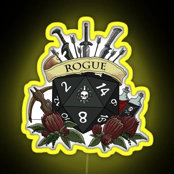 Dice Rogue RGB Neon Sign