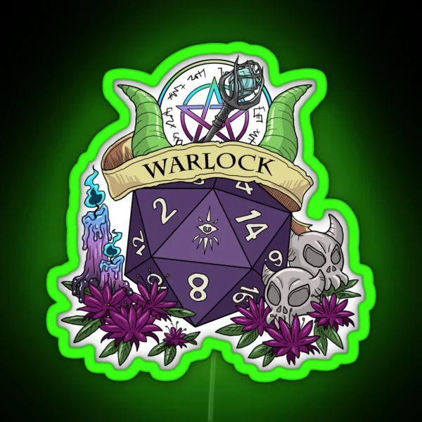 Dice Warlock RGB Neon Sign