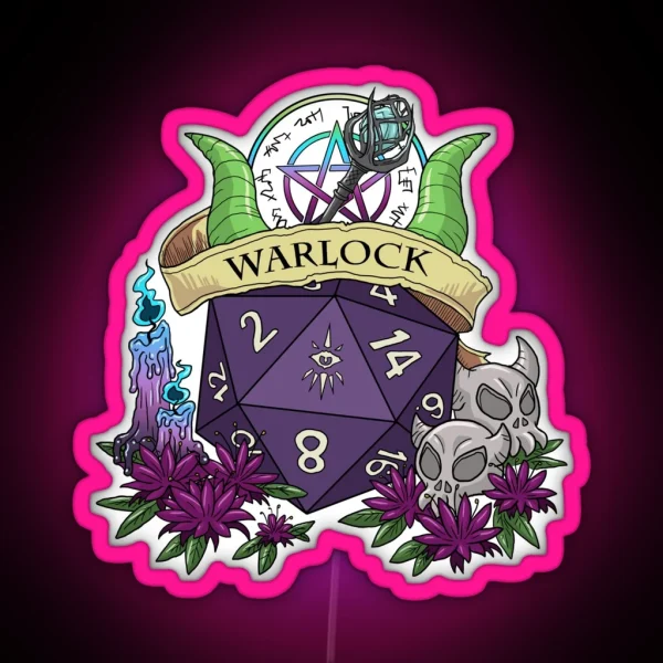 Dice Warlock RGB Neon Sign