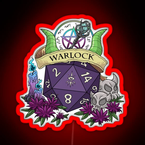Dice Warlock RGB Neon Sign