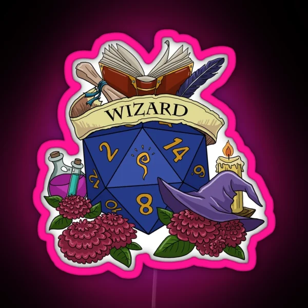 Dice Wizard RGB Neon Sign