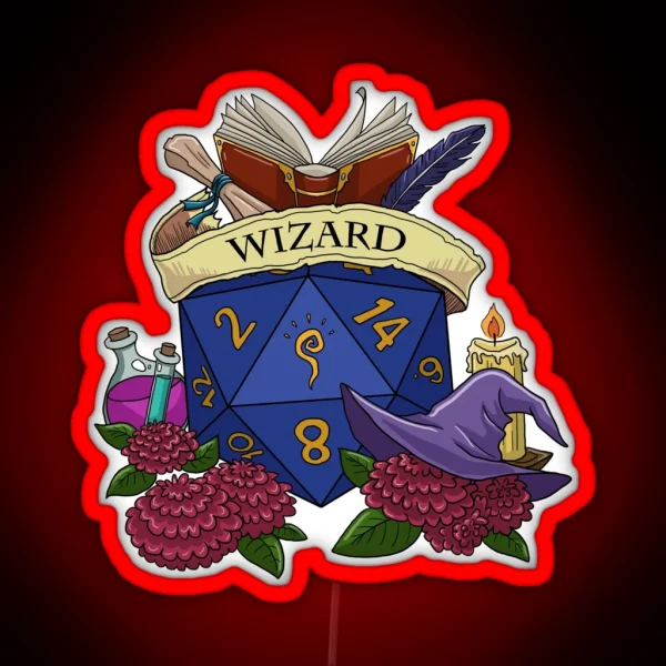 Dice Wizard RGB Neon Sign