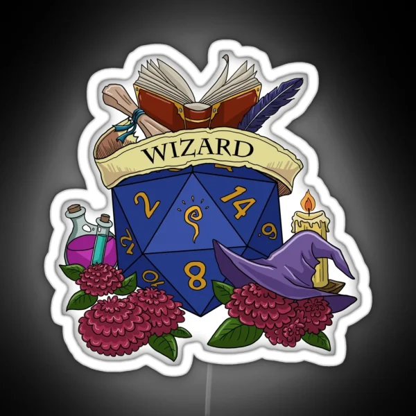 Dice Wizard RGB Neon Sign