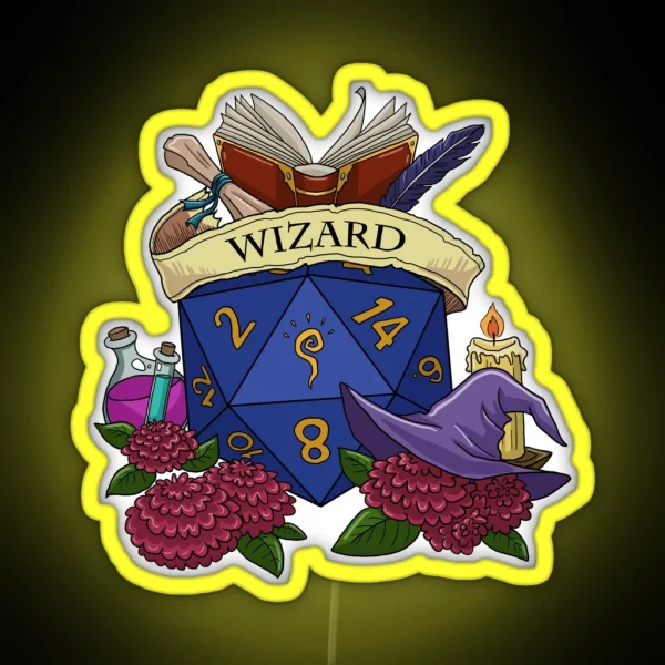 Dice Wizard RGB Neon Sign