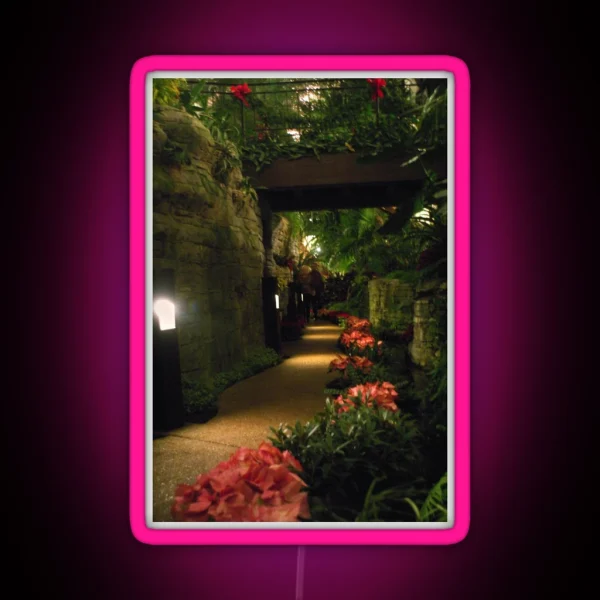 Dimly Lit Walkway RGB Neon Sign