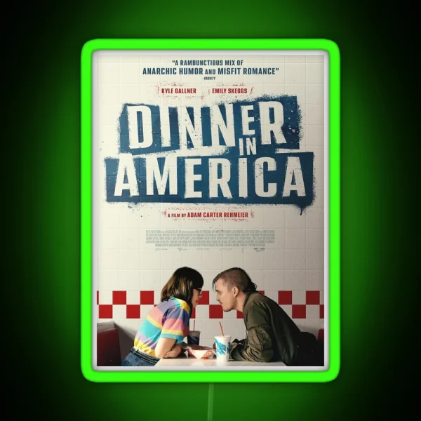 Dinner In America Poster RGB Neon Sign