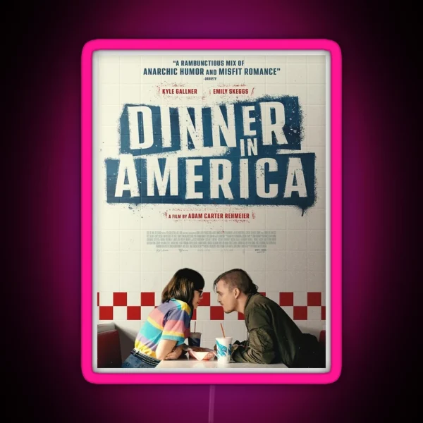 Dinner In America Poster RGB Neon Sign
