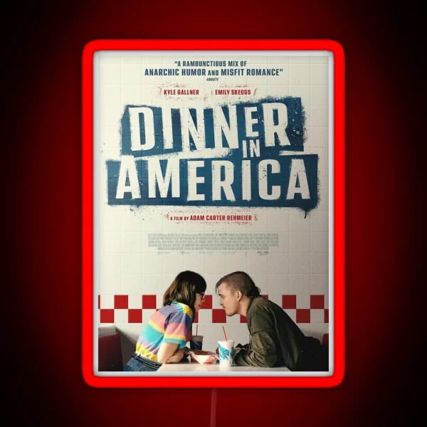 Dinner In America Poster RGB Neon Sign