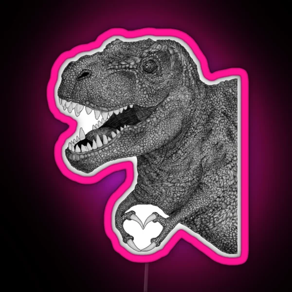 Dino Love RGB Neon Sign