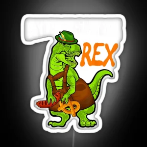 Dinosaur Lederhosen Oktoberfest Costume Cool Bavarian RGB Neon Sign