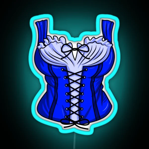 Dirndl Costume Oktoberfest German Festival Women S RGB Neon Sign
