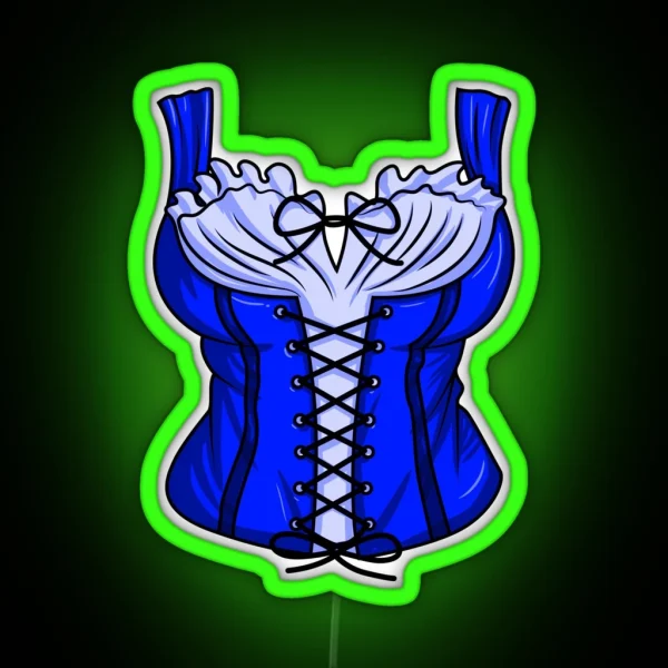 Dirndl Costume Oktoberfest German Festival Women S RGB Neon Sign