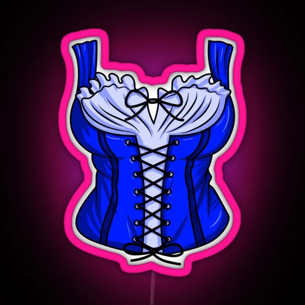 Dirndl Costume Oktoberfest German Festival Women S RGB Neon Sign