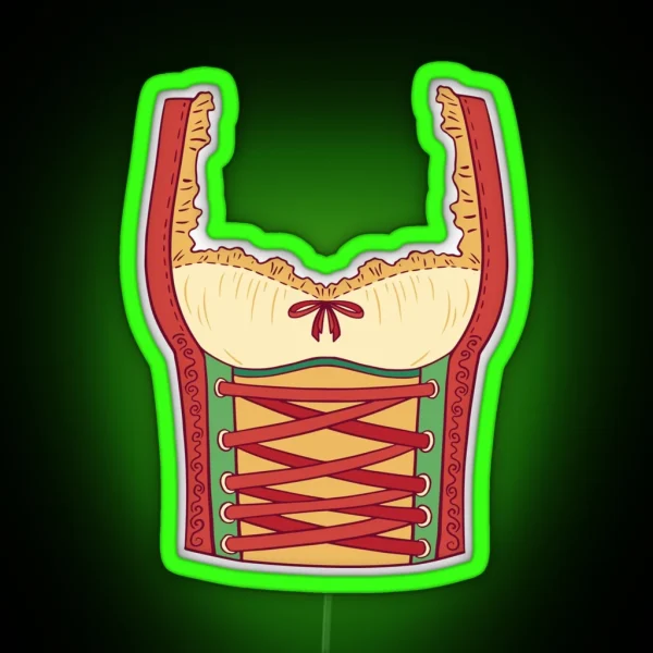 Dirndl Oktoberfest Costume Fun RGB Neon Sign