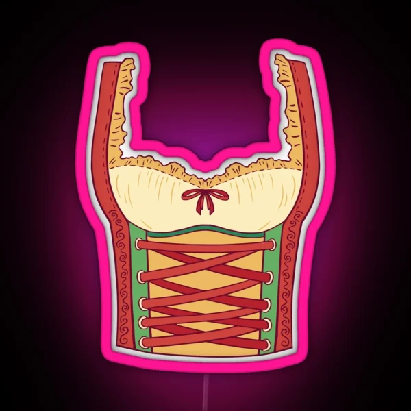 Dirndl Oktoberfest Costume Fun RGB Neon Sign