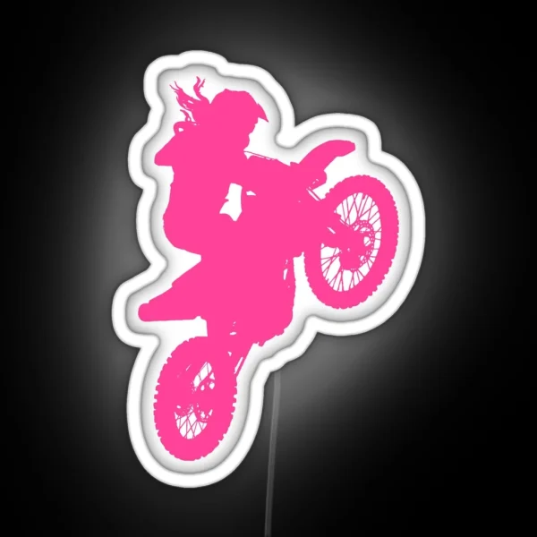 Dirt Bike Girl RGB Neon Sign